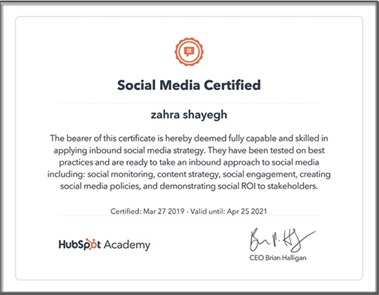 social media certificate